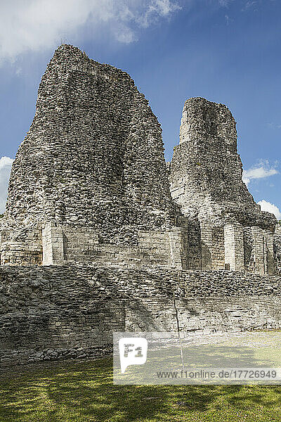 Mayan Ruins  Structure 1  Xpujil Archaeological Zone  Rio Bec Style  near Xpujil  Campeche State  Mexico  North America