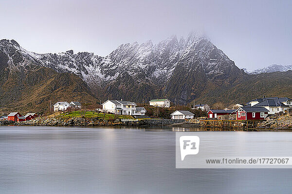Fishing village of Ballstad  Vestvagoy  Nordland county  Lofoten Islands  Norway  Scandinavia  Europe