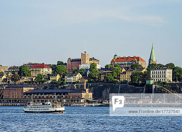 View towards the Katarina-Sofia Neighbourhood  Sodermalm  Stockholm  Stockholm County  Sweden  Scandinavia  Europe