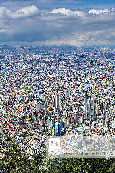 View over Bogota from Monserrate  Colombia  South America