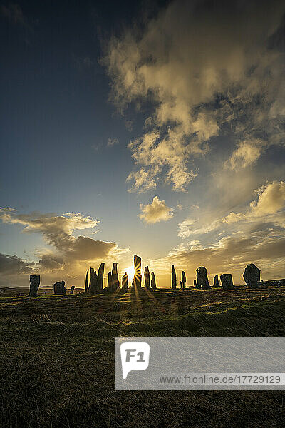 Sunrise at Callanish Standing Stones  Callanish  Isle of Lewis  Outer Hebrides  Scotland  United Kingdom  Europe