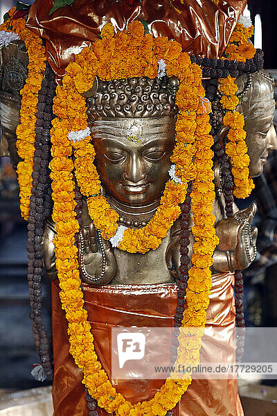Hindu deity  Mahendreswor Temple at Hanuman-Dhoka Durbar Square  Kathmandu  Nepal  Asia