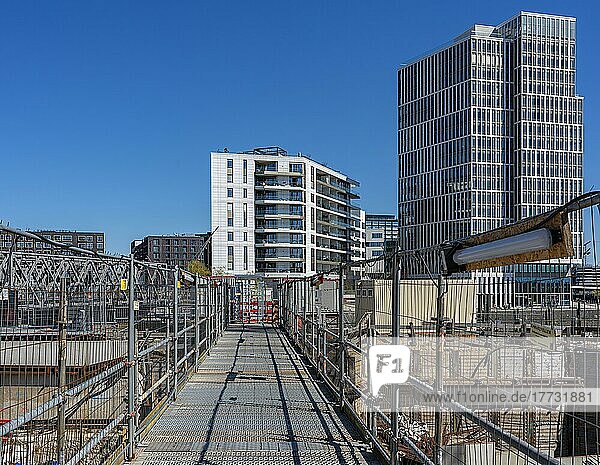Major construction site at Überseequartier and Hafencity  Hamburg  Germany  Europe