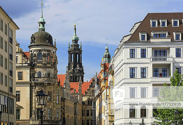 Katholische Hofkirche in Dresden on sunny day  Saxony  Germany