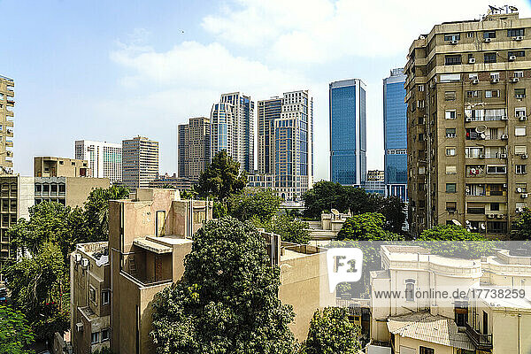 Egypt Cairo Skyline of Zamalek district in summer
