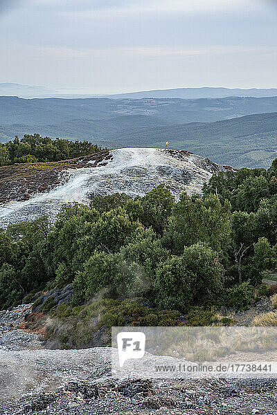 Geothermal natural park Biancane at Monterotondo Marittimo  Grosseto  Italy