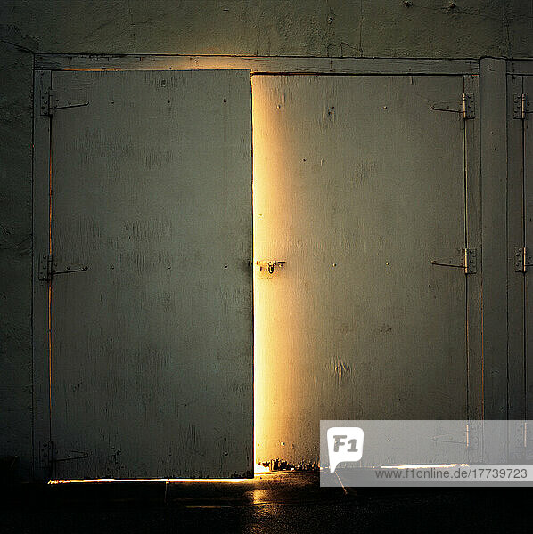 Light shining through door