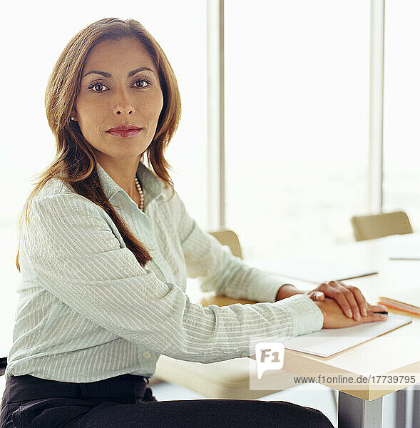 Portrait of female business executive in conference room