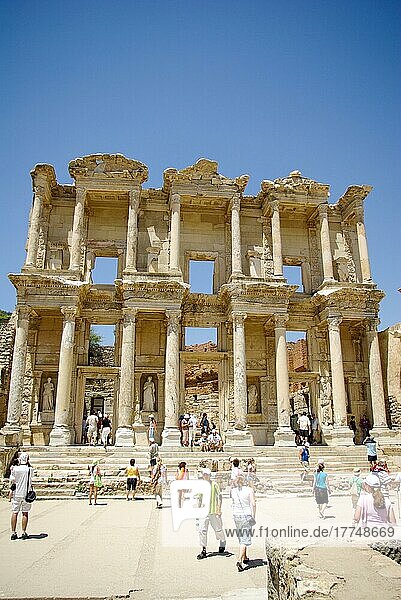 The library of Celsus is an ancient Roman building in Ephesus