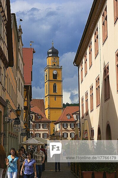Bad Mergentheim  Market Square  St. John the Baptist Cathedral  Romantic Road  Romantic Road  Baden-Württemberg  Germany  Europe