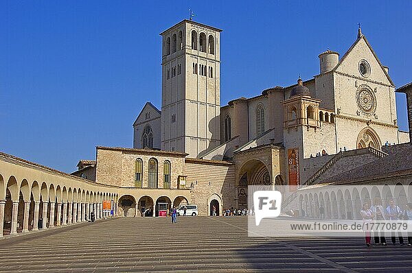 Assisi  Basilica di San Francesco  Basilica of Saint Francis  UNESCO World Heritage Site  Province of Perugia  Umbria  Italy  Europe