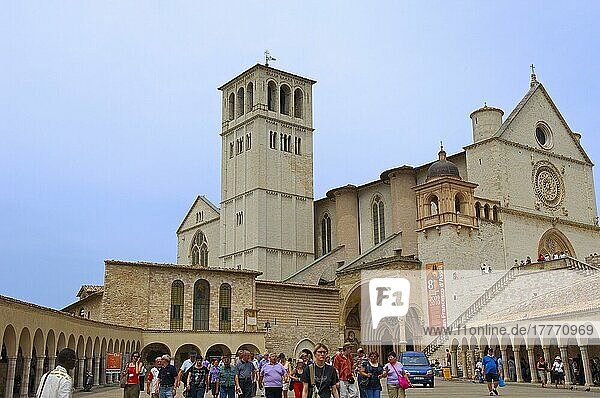 Assisi  Basilica di San Francesco  Basilica of Saint Francis  UNESCO World Heritage Site  Province of Perugia  Umbria  Italy  Europe