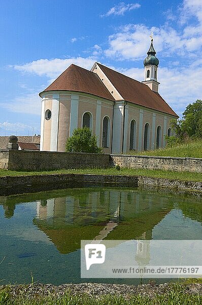 Kloster Wessobrunn (Kloster Wessobrunn)  Benediktinerkloster bei Weilheim  Pfaffenwinkel  Oberbayern  Bayern  Deutschland  Europa