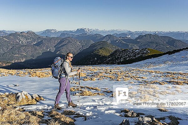Mountaineer  Hike to the Guffert  Brandenberg Alps  Tyrol  Austria  Europe