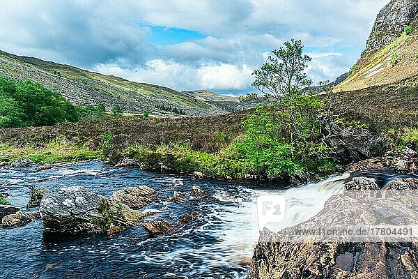 Waterfalls on the Dundonnell River in Wester Ross  NC500  Highlands  Scotland  UK