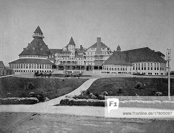 Das Hotel Coronado in der Nähe der Stadt San Diego im Süden von Kalifornien  ca 1880  Amerika  Historisch  digital restaurierte Reproduktion einer Fotovorlage aus dem 19. Jahrhundert