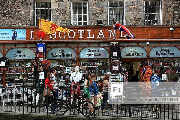 Edinburgh  I Love Scotland Shop in der Bankstreet  Souvenir Shop  Schottland  Großbritannien  Europa