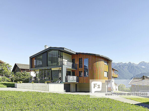 Austria  Tyrol  Facade of modern villa