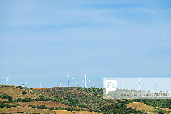 Sky over rural wind farm