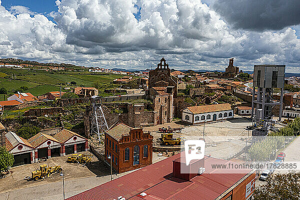 Aerial of the ancient mine  Heritage of Mercury  UNESCO World Heritage Site  Almaden  Castile-La Mancha  Spain  Europe