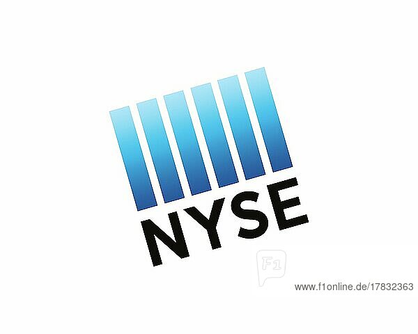 New York Stock Exchange  gedrehtes Logo  Weißer Hintergrund