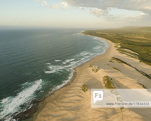 Aerial view of Sardinia Bay Beach  Eastern Cape  South Africa  Africa
