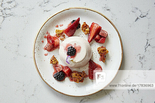 Panna cotta with summer fruits