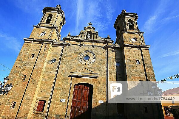Hystorischer Stadtkern von Agüimes  hier die klassizistischen Kirche San Sebastián.  Las Palmas  Gran Canaria  Kanarische Inseln  Spanien  Europa