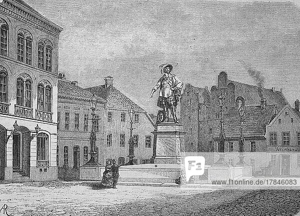 The Gustav Adolph Monument in Bremen  Germany  photograph or illustration published in 1892  digitally restored reproduction of a 19th century original  exact original date unknown  Europe