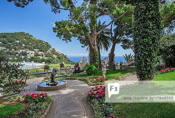 Augustus-Gärten am Südhang  Capri  Golf von Neapel  Kampanien  Süditalien  Italien  Europa