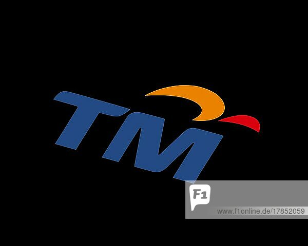 Telekom Malaysia  gedrehtes Logo  Schwarzer Hintergrund B
