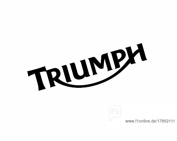 Triumph Motorcycles Ltd  gedrehtes Logo  Weißer Hintergrund