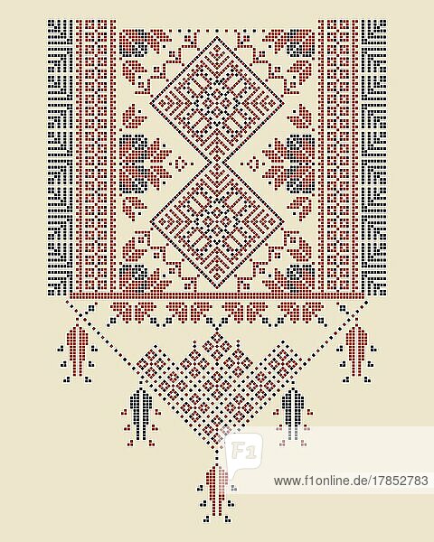Vektor-Muster-Design mit palästinensischen traditionellen Stickerei Motiv