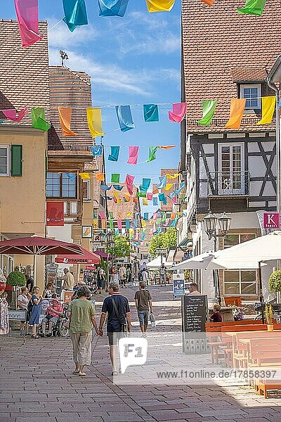 Verträumte Straßen Gasse in der Historischen Altstadt  Bietigheim  Deutschland  Europa