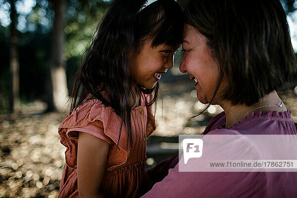Close Up of Mother & Daughter at Park in San Diego
