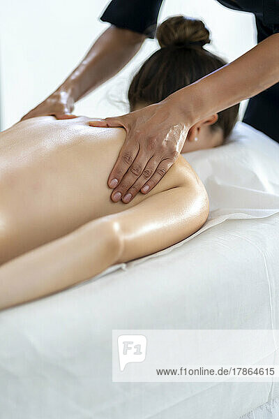woman receiving a relaxing massage