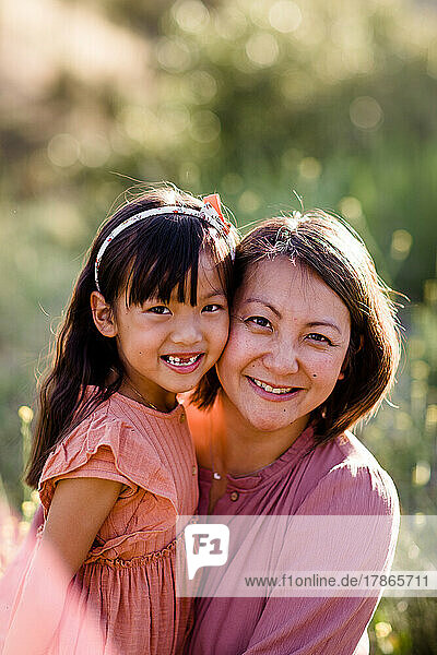 Portrait of Asian Mother & Daughter in Park in San Diego