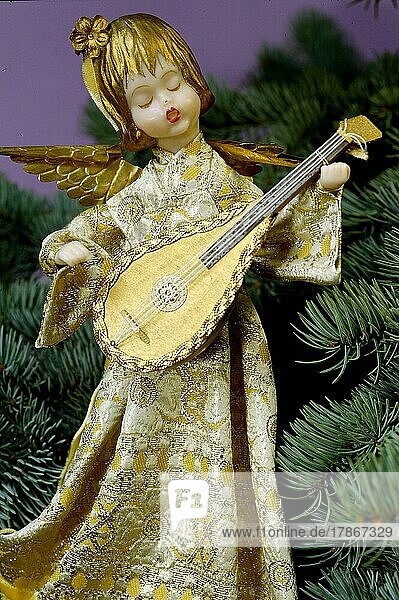 Adventsengel  Engelsfigur mit Mandoline  Weihnachtszeit  Advent  Advent angel  angel's figure with mandolin  yule tide