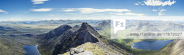 UK  Scotland  Panoramic view from An Teallach mountain