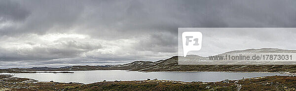 Norway  Panoramic view of clouds over plateau in Hardangervidda National Park