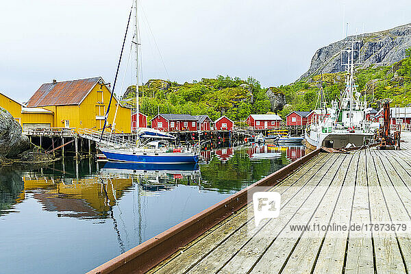 Norway  Nordland  Nusfjord  Fishing village on Flakstadoya island