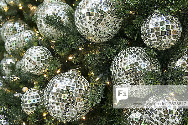 Silver christmas ornaments