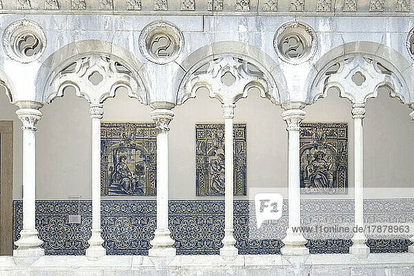 Portugal  Lisbon  Colonnade and archway with azulejos