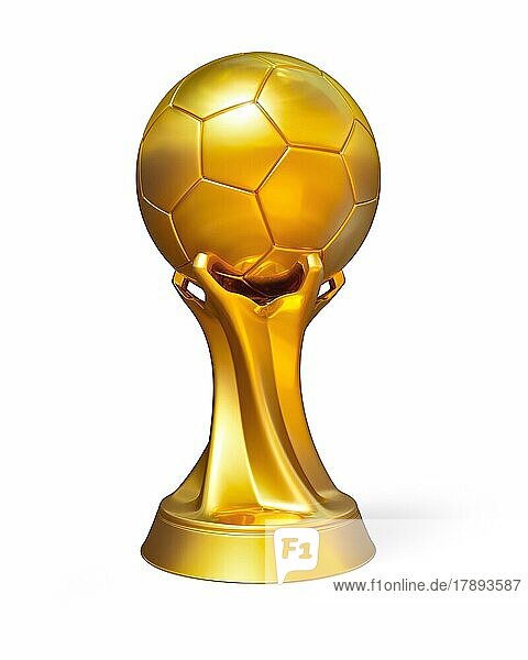 Goldener Fußball Award Preis vor weißem Hintergrund