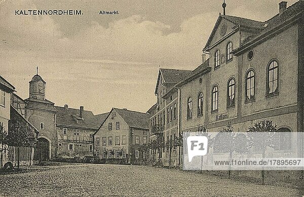 Altmarkt in Kaltennordheim  now Schmalkalden-Meiningen County  Thuringia  Germany  view from c. 1910  digital reproduction of a public domain postcard  Europe