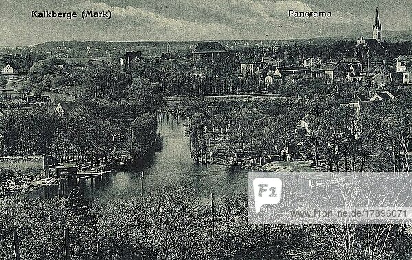 Panorama of Kalkberge in der Mark  now Rüdersdorf  county Märkisch-Oderland  Brandenburg Germany  view from ca 1910  digital reproduction of a public domain postcard