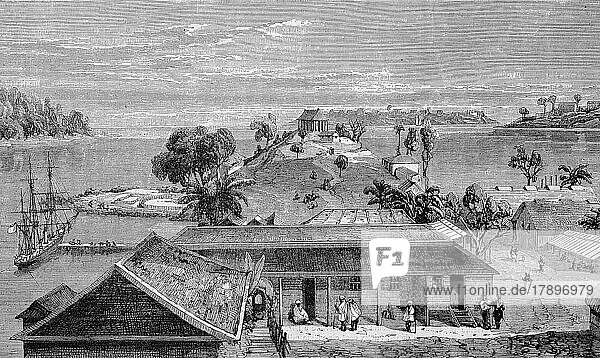 Port Blair  City in the Andaman Islands and the Capital of the Indian Union Territory of Andaman and Nicobar Islands  1869  India  Historic  digitally restored reproduction of an original 19th century artwork  exact original date unknown  Asia