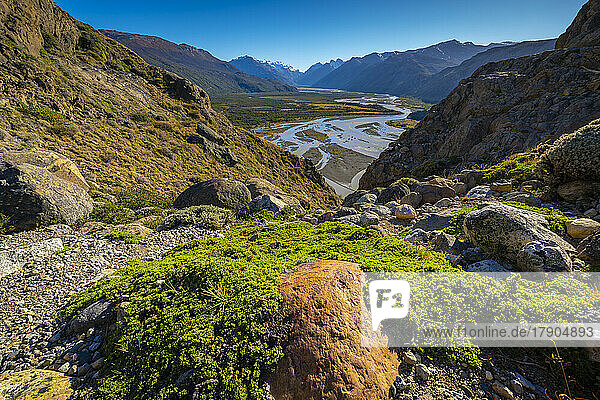 Panoramablick vom Mirador Rio de las Vueltas  Nationalpark Los Glaciares  UNESCO-Weltkulturerbe  Patagonien  Argentinien  Südamerika
