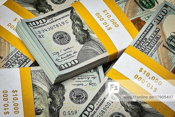 Kreative Business-Finanzierung machen Geld-Konzept  Hintergrund der neuen 100 US-Dollar 2013 Ausgabe Banknoten Rechnungen bündelt close up