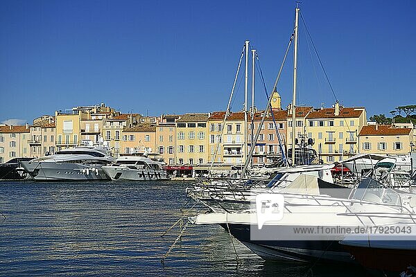 Hafen von Saint Tropez  Var  Französische Riviera  Provence-Alpes-Cote d'Azur  Frankreich  Europa